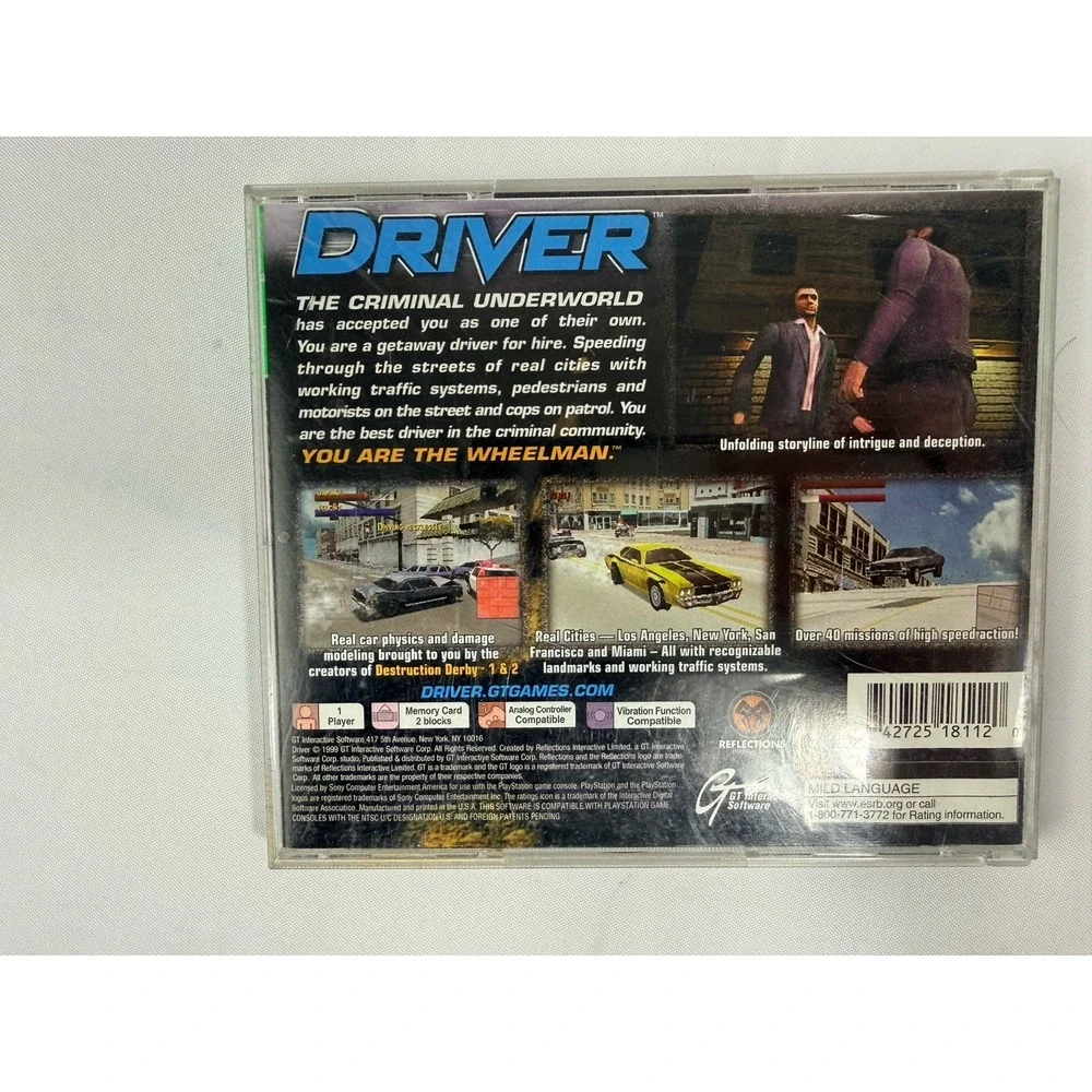 Driver You Are The Wheelman Sony PlayStation PS1 1999 Greatest Hits SLUS-00842GH